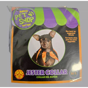NEW Rubies Pet Shop Boutique Halloween Jester Collar Bells Pet Costume Size M/L